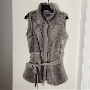 Saks Fifth Avenue Real Rabbit Fur Vest